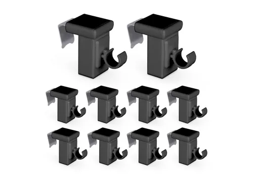 Bestlivings Klemmträger für Caféhausstangen bis Ø 10 mm, Caféhausstangen, (10-tlg), Fensterrahmen 10–27 mm, aus robustem & langlebigem Kunststoff, drehbar