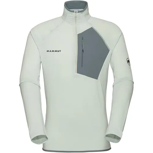Mammut Fleecepullover Aenergy Light ML Half Zip Pull Men gelb XXL - Funktionsjacke für aktive Männer, aus 90% recyceltem Polyester, ideal für Klettern und Wandern, bietet hervorragende Atmungsaktivität und Bewegungsfreiheit.