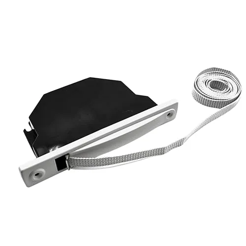 DOJA Barcelona | Rolladen Gurtwickler Unterputz | 18mm | Jalousie Band | Weiß | Polyamid Abdeckplatte | Jalousieband Schaufel | Rolladengurt | Rollo Aufwickler, Gurtwickler mit Abdeckplatte