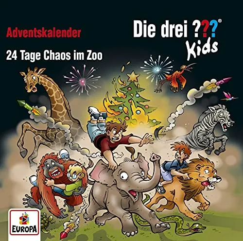 Die drei ??? Kids - Adventskalender - 24 Tage Chaos im Zoo - Hörbücher mit spannenden Geschichten für Kinder, ideal für die Vorweihnachtszeit und fördert die Fantasie.