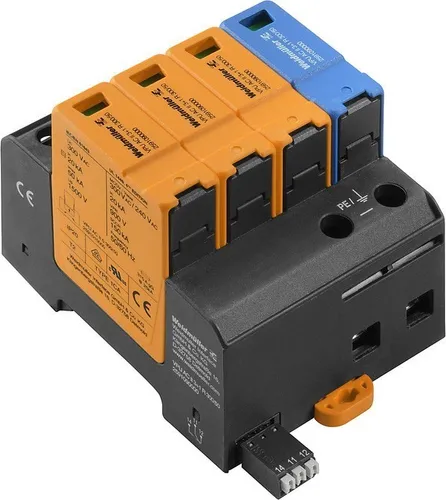 Weidmüller 2591090000 VPU AC II 3+1 R 300/50 Überspannungsableiter - Überspannungsschutz mit 50 kA Schutzklasse, ideal für den zuverlässigen Schutz Ihrer elektrischen Anlagen.