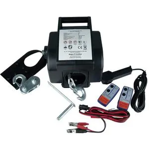 BergerundSchröter Seilwinde 31806 - 12V/Manuell, 2722kg Zugkraft - Handwinde mit 10m Stahlseil, ideal für PKW und Anhänger. Bedienbar über Fernbedienung oder Handkurbel, perfekt für schnelle Einsätze.