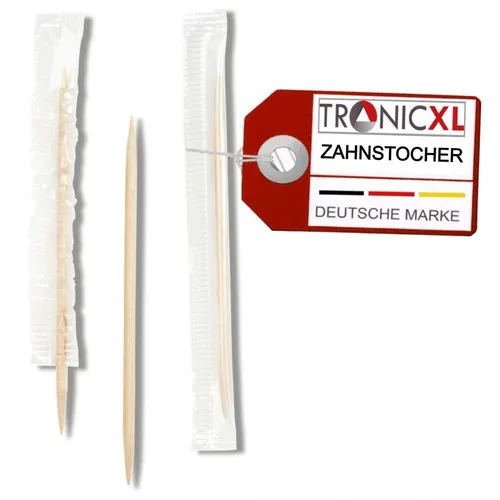 Zahnstocher einzeln verpackt - 5000 Stück für Gastronomie und Bistro - Praktische Holz-Zahnstocher einzeln verpackt, ideal für die Gastronomie. Perfekt für hygienische Anwendungen in Restaurants und Cafés.