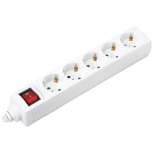 Sygonix BT-2372211 Steckdosenleiste mit Schalter 5fach Weiß  1 St.