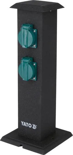 Metall-Gartensteckdosensäule mit 4 Anschlüssen - Robuste Steckdosensäule für den Außenbereich mit 4 Anschlüssen. Ideal für Gärten und Terrassen, bietet sie eine stabile Stromversorgung und ist spritzwassergeschützt (IP44). Perfekt für gleichzeitigen Einsatz mehrerer Geräte.