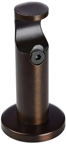 GARDINIA Träger für Gardinenstange mit Ø 25 mm, 1-läufig, Offen, Mit Metallmontageplatte, Inkl. Befestigungsmaterial, Wandabstand 8 cm, Serie Windsor, Bronze