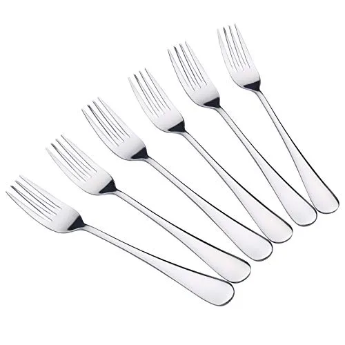 VANRA Edelstahl-Tischgabeln Set 6-teilig 20 cm Essgabel-Set Besteckgabeln, hochglanzpoliert und spülmaschinenfest für Restaurants/Haushalte/Kantinen (Silber)