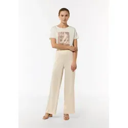Comma Fließende Satin-Hose mit weitem Bein in beige von comma,