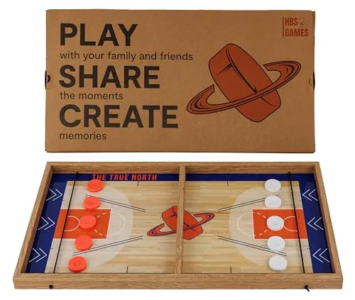 Tischhockey Sling Puck Hockey aus Holz Geschenk für Hockeyfans XL große Finger Hockey Familienspiel für Kindern