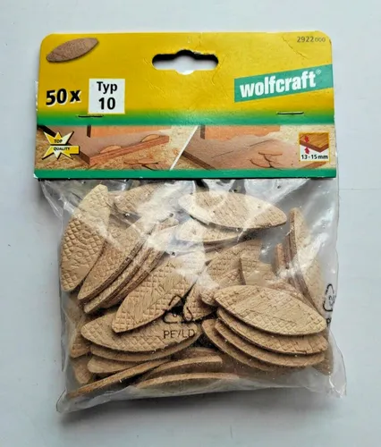 Wolfcraft 2922000 Holz Flachdübel Lamellendübel  Typ 10   55x19x4 mm / 50 Stück