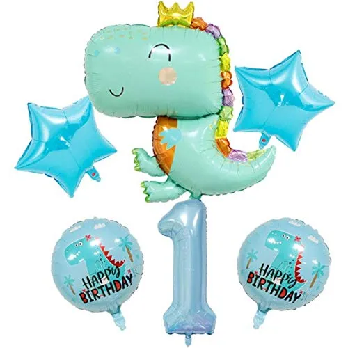 DIWULI Dino Geburtstag Deko 1 Jahr - Dino Luftballon Set