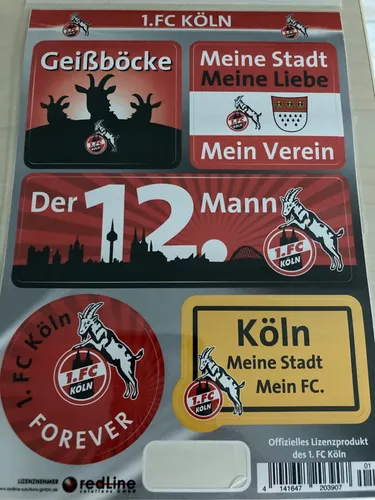 1.FC Köln Aufkleberkarte Neu  Lizens Artikel vom FC Köln
