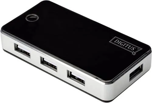 Digitus DA-70222 7 Port USB 2.0-Hub Schwarz, Silber