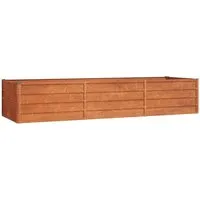 DELUKE Hochbeet aus Cortenstahl ISAK – 240x80x45cm, offen