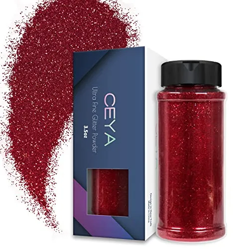 Ceya Glitzer-Pulver 0,2mm Ultra Feines Glitzerpulver für Schleim, Epoxidharz, Becher, Schmuck, Nagelkunst, Festival, Make-up, Scrapbooking, Malen, Hochzeitskarten, 100g