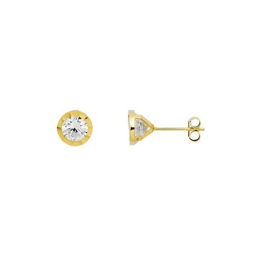 Xenox Ohrstecker Damen Zirkonia 585er Gelbgold - Elegante Ohrstecker aus 14 Karat Gelbgold mit funkelndem Zirkonia. Perfekt für jede Gelegenheit und ein stilvolles Accessoire für Damen.