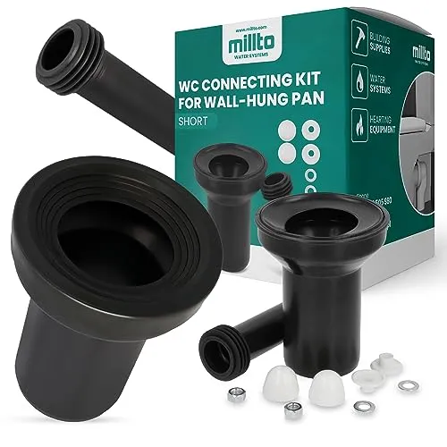 Millto™ WC-Anschlußset Wand Spülrohr Ablauf Anschlussrohr Anschlussgarnitur Kurz Unterputzspülkastenanschluss Toilettenanschlussstück Entwässerungssysteme Toilettenspülkästen