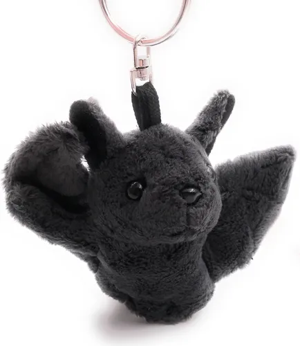 Onwomania Plüsch / Kuschel / Stoff Tier Schlüsselanhänger Fledermaus schwarz braun 15 cm