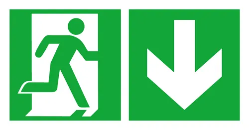 SafetyMarking Rettungszeichen 300 x 150 mm Folie Notausgang rechts - 38.0069