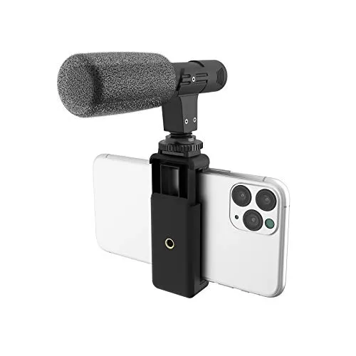 DigiPower DP-M25 Shotgun-Mikrofon - Universelles Richtmikrofon für Smartphones und Kameras, ideal für Vlogging und Live Streams mit hervorragender Geräuschunterdrückung.