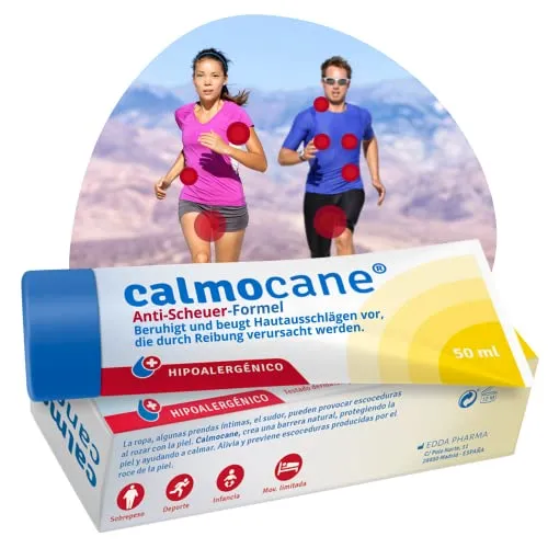Calmocane Anti-Scheuercreme, 50 ml, gegen Reibung, Oberschenkel, für Damen, gegen Scheuern, Radfahren, Alternative zu Sportvaseline, fettfrei, ohne Rückstände