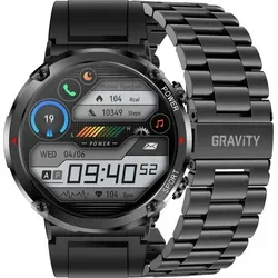 Smartwatch Gravity GT21-1+ Schwarzes Silikonarmband - Schwarz