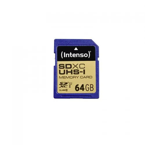 Intenso Premium SDXC UHS-I 64GB Class 10 Speicherkarte blau - Extrem schnelle Lesegeschwindigkeit bis zu 45 MB/s, ideal für Full-HD-Videoaufnahmen