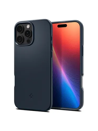 Spigen Thin Fit MagFit Hülle für iPhone 16 Pro - Metal Slate - Standard Handyhüllen mit integriertem Magnet für MagSafe Zubehör, ultradünn und flexibel für einfachen Zugang zu Anschlüssen.