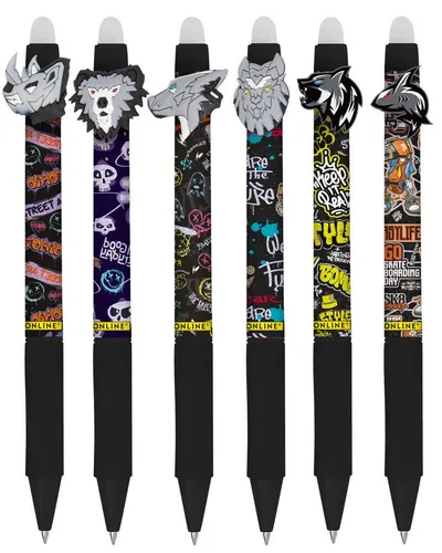 Online Pen Gelroller magiXX Fun Angry Animals, Radierbare Gelschreiber, 6 Stück
