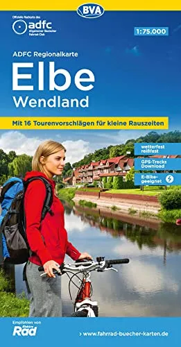 ADFC-Regionalkarte Elbe Wendland, 1:75.000, mit Tagestourenvorschlägen, reiß- und wetterfest, E-Bike-geeignet, GPS-Tracks Download (BVA ADFC Regionalkarte)