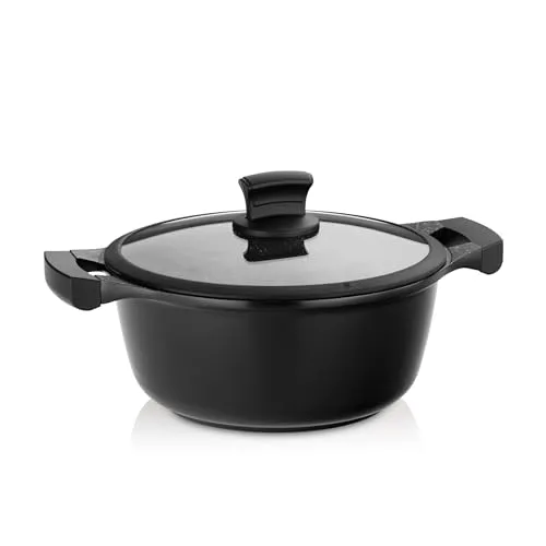 Kela Keuken - Stella Nova Bratpfanne mit Deckel 3,5 Liter - Hochwertige Bratpfanne mit spezieller Antihaft-Oberfläche für gesundes Kochen. Ideal für saftige und knusprige Gerichte, geeignet für alle Herdarten und Ofen bis 180°C.