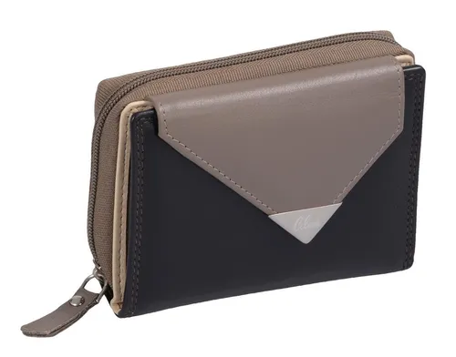 GlücksNugget Geldbörse Leder-Reißverschlussbörse - Geldbörsen mit 6 Ausweissteckfächern und 8 Kreditkartenfächern, ideal zur optimalen Sortierung von Geld und Karten