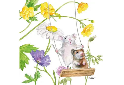 PPD Papierserviette 20 Servietten Fridolin & Friends 33x33cm, (20 St)