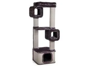 CanadianCat Company Kratzbaum Ottawa XXL – Stabilität für große Katzen - Aktivitätskratzbaum für große Katzenrassen mit 3 Häuschen und 18 cm dicken Sisalsäulen. Maximale Stabilität und Sicherheit für Deinen Stubentiger mit hochwertigem Plüschbezug.