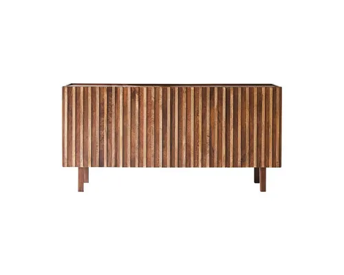 Tikamoon Sideboard Milo aus Mangoholz – Elegantes Design - Entdecken Sie das stilvolle Sideboard Milo aus massivem Mangoholz. Mit 4 Flügeltüren und viel Stauraum bringt es einen Hauch von Ethno-Charme in Ihr Zuhause und überzeugt durch seine hochwertige Verarbeitung.