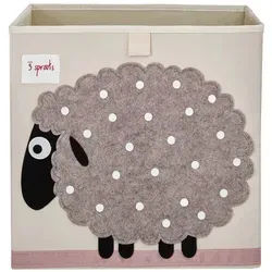 Sprouts Aufbewahrungsbox Schaf 3 - Spielzeugkisten für Kinder, quadratische Box aus 100% Polyester mit süßem Schafdesign, ideal für die ordentliche Aufbewahrung von Spielzeug.