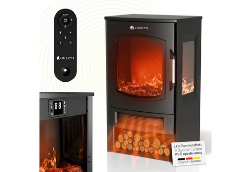Juskys Elektrokaminofen 1800W mit Flammeneffekt von Juskys