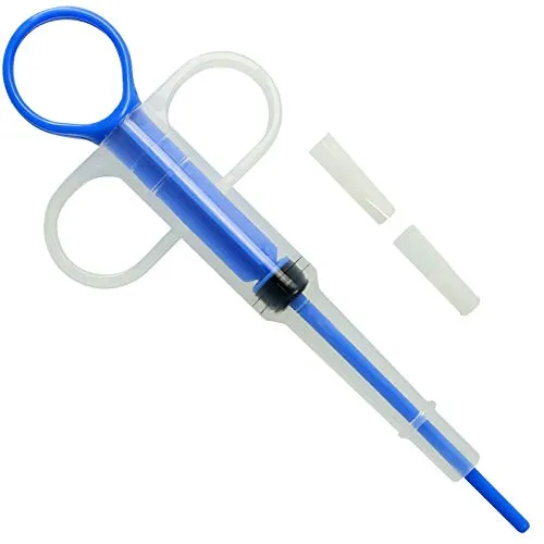 Pets Aid Only Tablettengeber, Fütterungshilfe, Aufzuchthilfe, Injektor, 15cm, 2 Aufsätze, PAO-10001