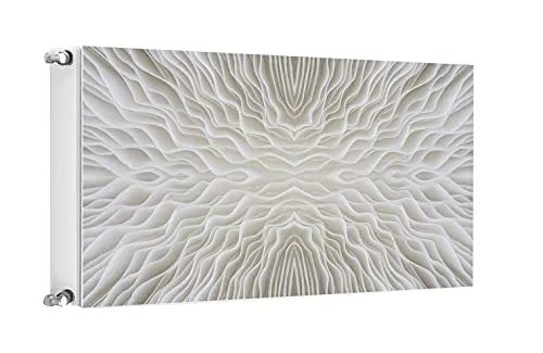 TMK ArtDeko Heizkörperverkleidung mit Magnet Stilvolle Optik Heizkörperabdeckung, 100x60cm, Muster Weiß