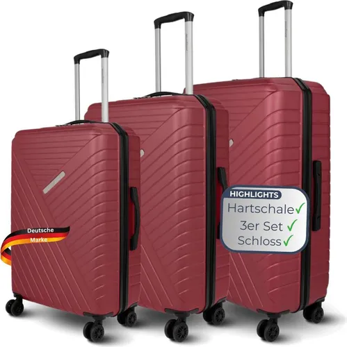 DELUKE 3tlg. Hartschalenkofferset mit Schloss Kendo