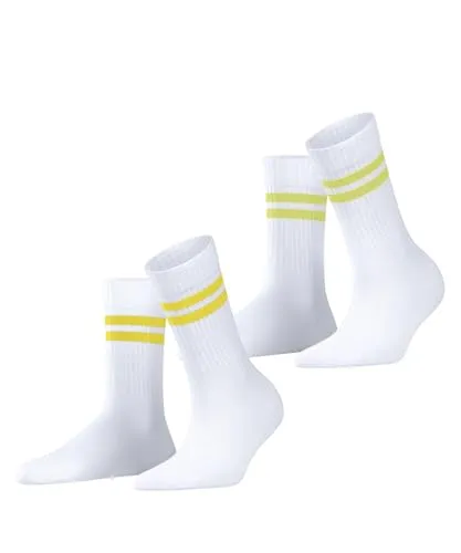 ESPRIT Damen Socken Tennis Stripe Multipack W So Baumwolle gemustert 2 Paar, Weiß Raw White 2150, 35-38