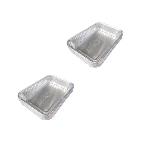 Grillfürst 20 Fettauffangschalen (2x10) aus Aluminium für Gasgrill-Stationen, 21.8 x 15.1 x 3.4 cm (B/T/H), Aluminium Auffangschalen für Fettauffangbehälter von Gasgrills, 20 Stück