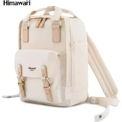 Himawari Damenrucksack mit Laptopfach, Beige, 28x38x15 cm