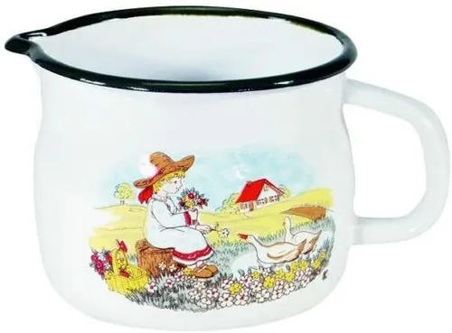 Krüger Milchtopf Gänsekind 12 cm Emaille mehrfarbig 4006776028718