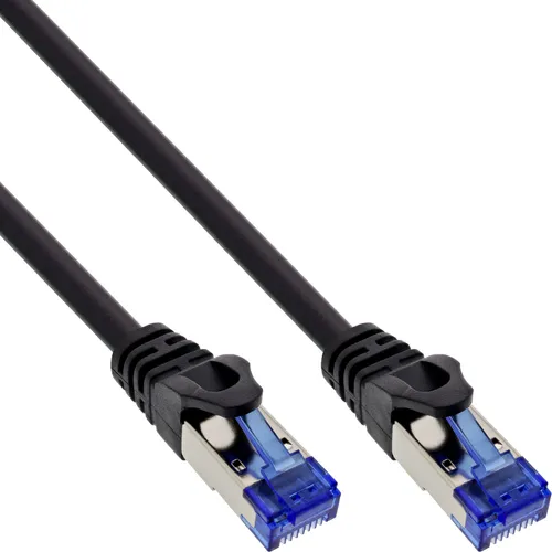 InLine® Patchkabel armiert, U/FTP, Cat.6A, schwarz, 2m Kabel RJ45 Cat.6A