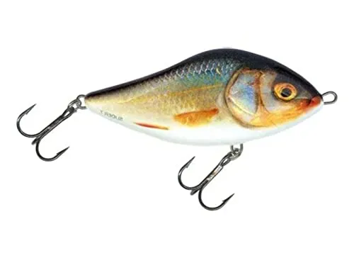 Salmo Slider Jerkbait Wobbler, Salmo Farben:Real Roach, Länge/Gewicht/Laufverhalten/Tauchtiefe:10cm / 36g / schwimmend / 1.0-1.0m