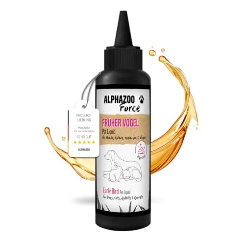 alphazoo Magen-Darm Liquid Früher Vogel 100 ml – Natürliche Unterstützung der Magen-Darm-Funktion für Hunde & Katzen – Mit Saponinen & Bitterstoffen – Fördert Verdauung & gesundes Darmmilieu