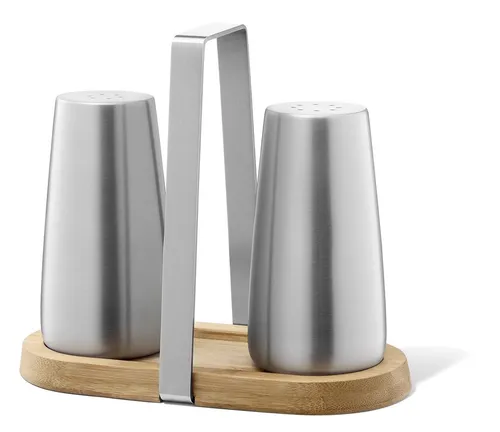 ZACK Edelstahl Salz- und Pfefferstreuer BEVO Menage Gewürzstreuer Set 20875 - Küchenhelfer aus hochwertigem Edelstahl, elegantes Design für stilvolle Tischdekoration und präzises Dosieren von Gewürzen.