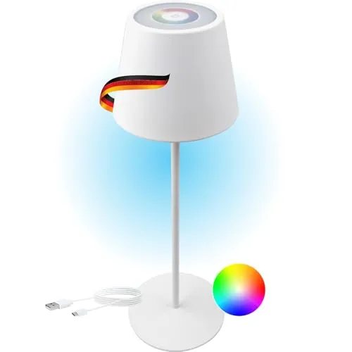 SCHWAIGER OTL200 012 Tischlampe - Tischlampe mit RGB-Funktion und Touch-Steuerung, ideal für stimmungsvolle Beleuchtung im Innen- und Außenbereich, spritzwassergeschützt (IP44) und kabellos bis zu 15 Stunden.