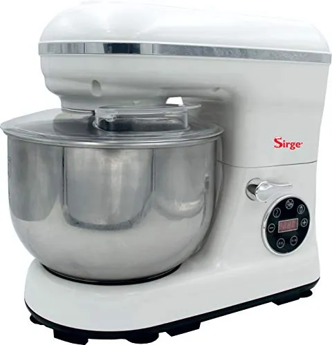 Sirge PASTAMIA Küchenmaschine – 800 Watt mit planetarischem Rührsystem - Knet- & Rührmaschine mit 800W DC Motor und 5L Edelstahlschüssel. Ideal für müheloses Kneten und Rühren, sorgt für perfekte Teigkonsistenz und ist leise im Betrieb.